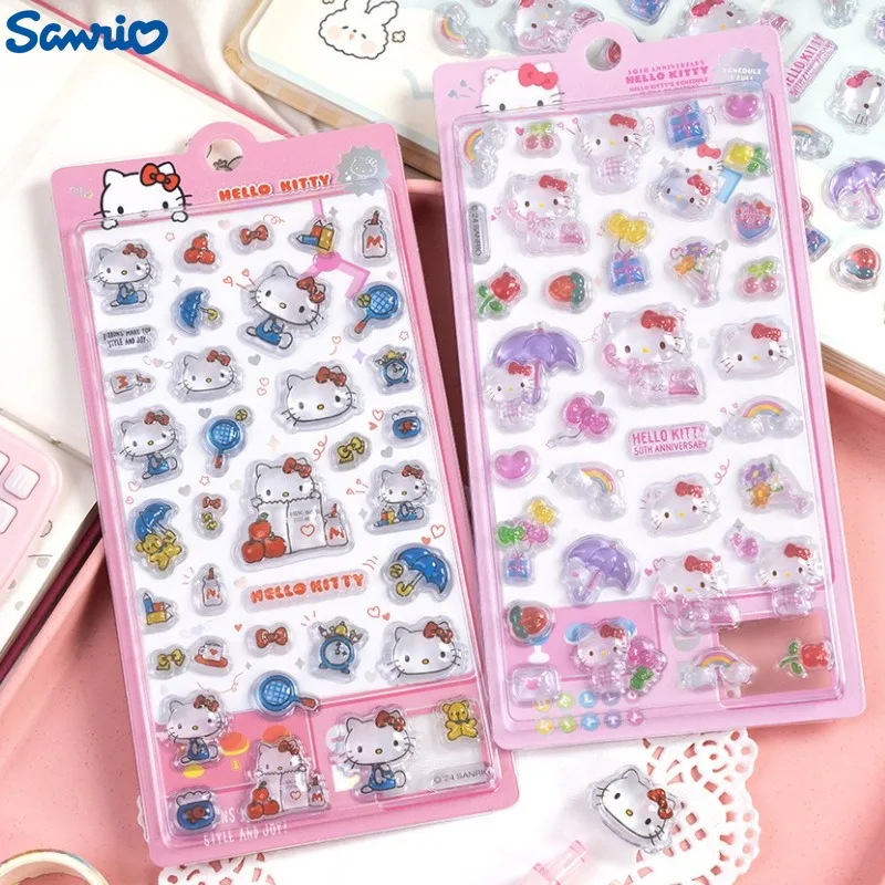 Sanrio Hello Kitty Kuromi мультфильм аниме кристалл DIY наклейки 3D детская игрушка чехол для телефона гитара багаж награды наклейки