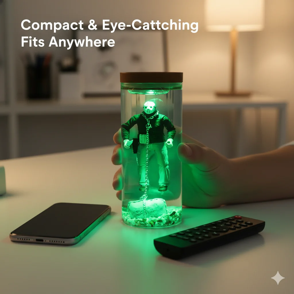 جديد سطح المكتب الحلي متوهجة تحت الماء الوحش مصباح جيسون فورهيس فيلم الرعب الراتنج الديكور أرقام هدية اكسسوارات المنزل