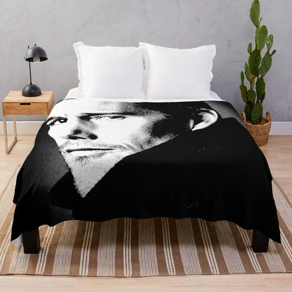 

Ethan Hawke Black & White Portrait (Linocut) Throw Blanket Beautifuls Nap Decorative Beds Blankets