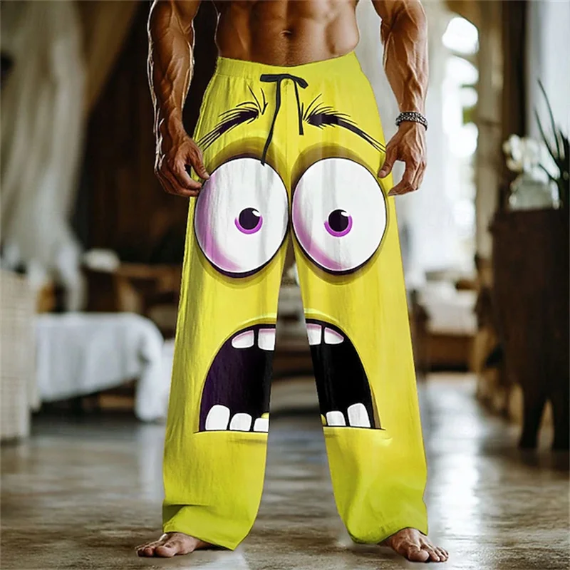 

Новые модные повседневные брюки с 3D принтом на заказ, мужские новые модные уличные прямые брюки с завязками, свободная посадка