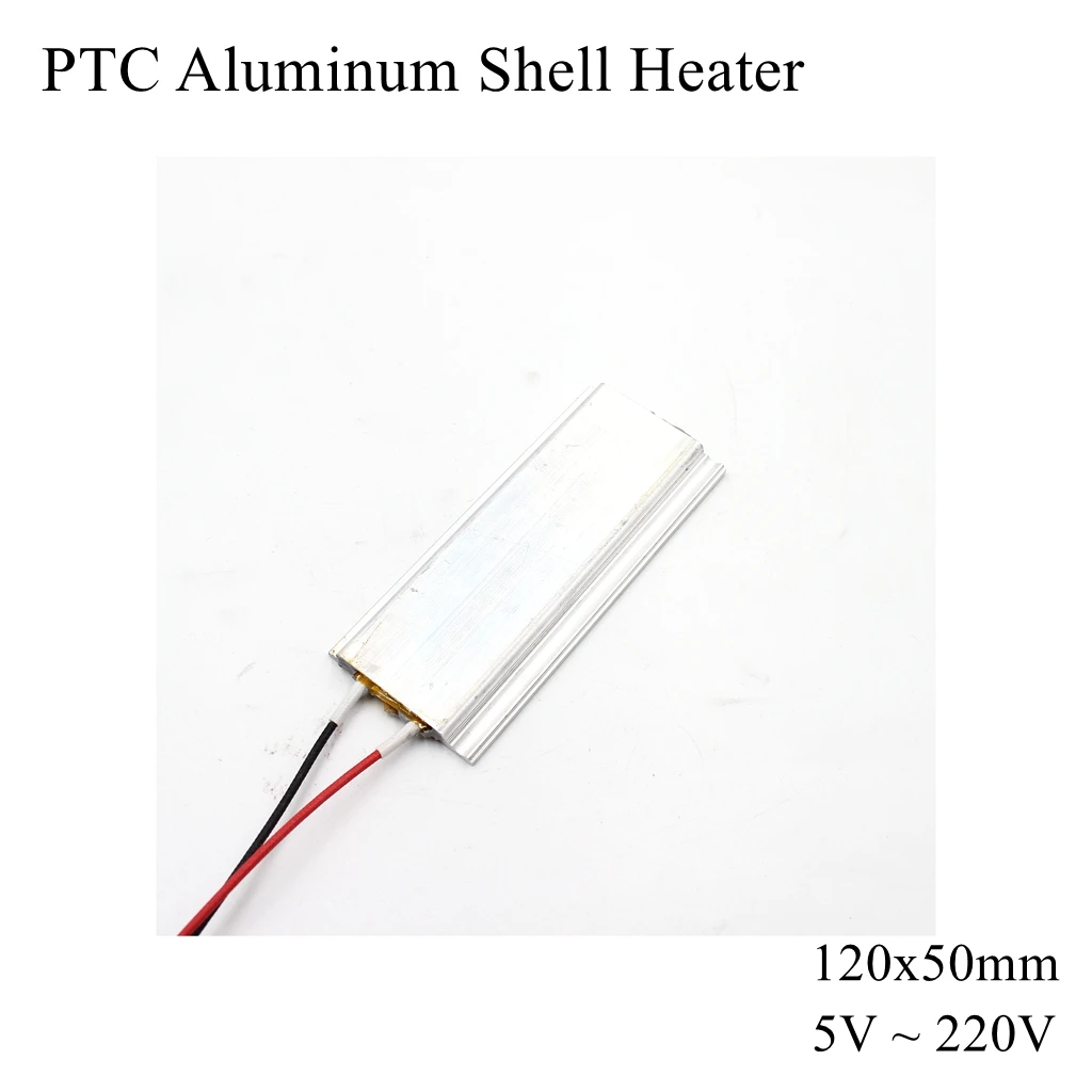 120x50mm 12V 24V 110V 220V PTC Aluminum Shell Heater Constant Thermostat Thermistor Ceramic Air Heating Sensor Egg Incubator