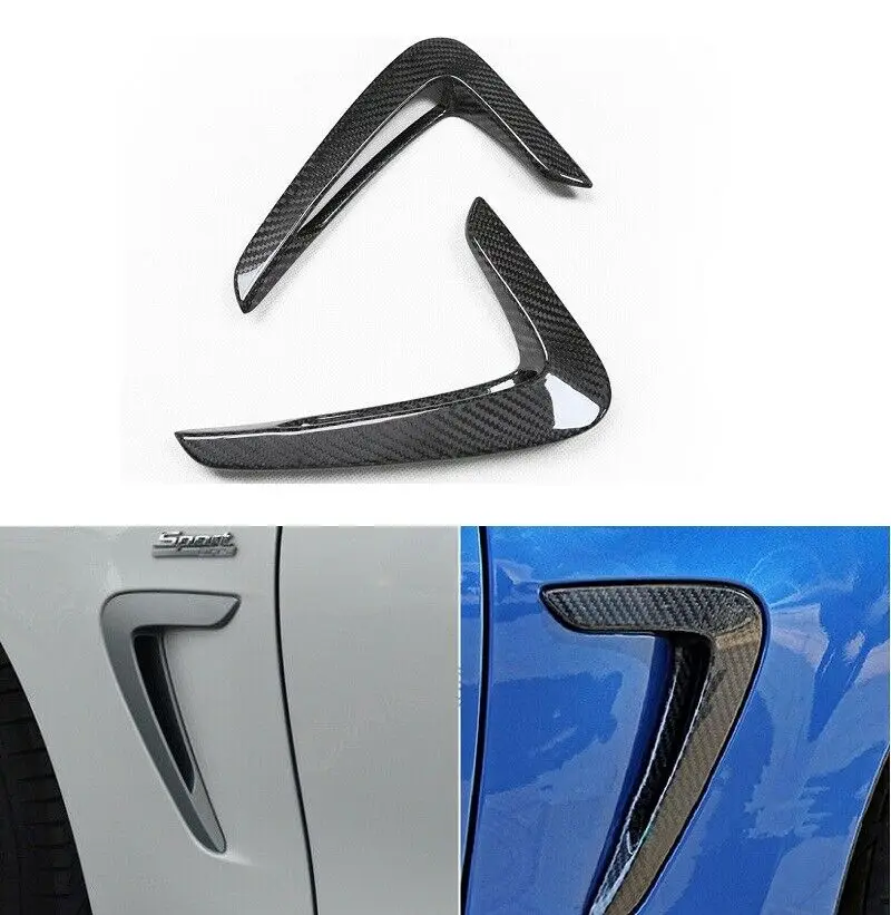 

Real Carbon Fiber Car Fender Trim Cover Carbon Side Fender Air wing Vent Trim For BMW 4 Series F32 F33 F36 2014-2019