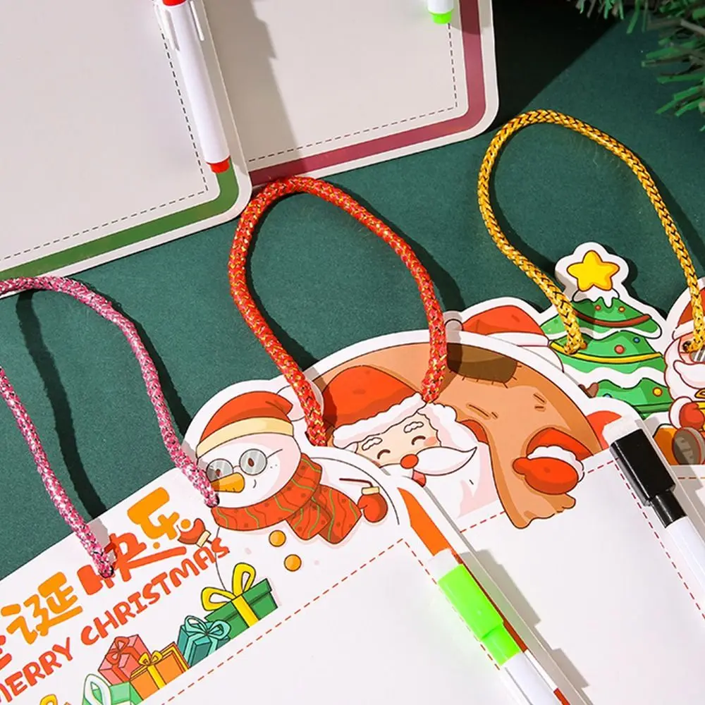 3/5/10pcs Creative Christmas Erasable Whiteboard Reusable Cartoon Animal Shape Drawing Writing Pad Christmas Decoration Portable