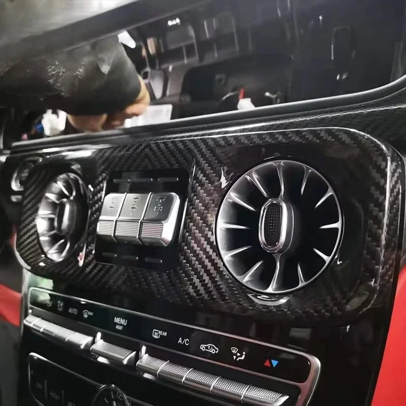 Carbon Fiber Interior Trims for 2019-2025 G Class G Wagon W463A G500 G63 G450 Air Conditioner Vent & Central Control Cover