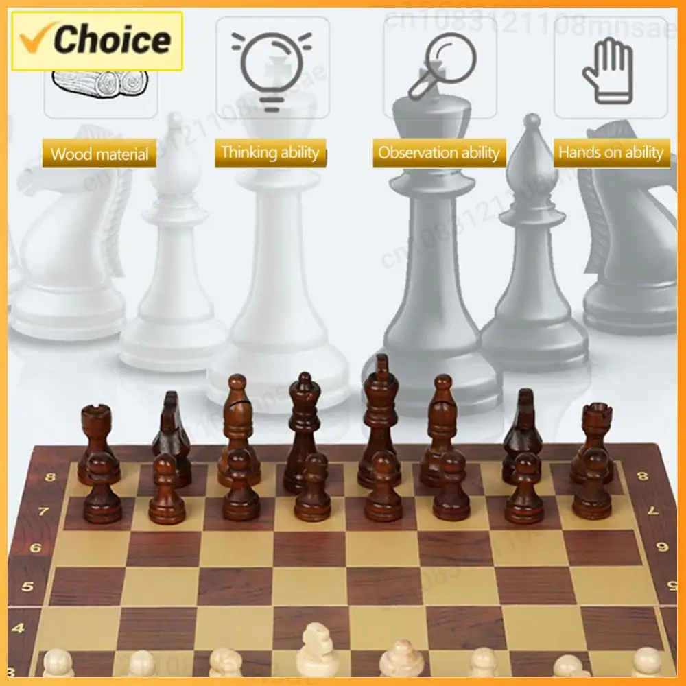 

Шахматы деревянные 29x29 см, развивающие стратегическое мышление, складная доска, лучший подарок, нетоксичная деревянная настольная игра для мальчиков и девочек