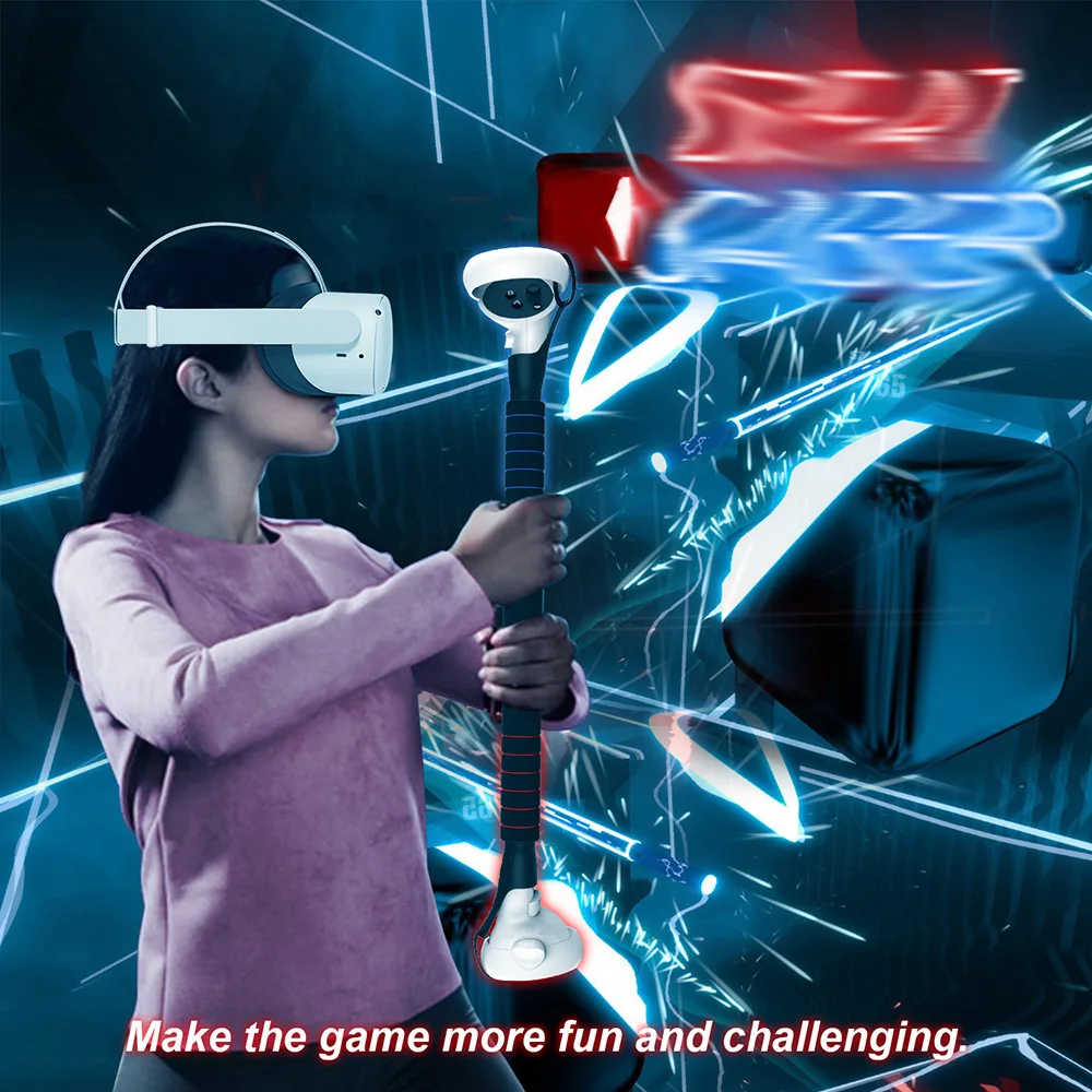 Pegangan Ekstensi Pegangan Lightsaber Ganda untuk Oculus Quest 2 Aksesori Pengendali Permainan Beat Saber untuk Pencarian/Keretakan S VR