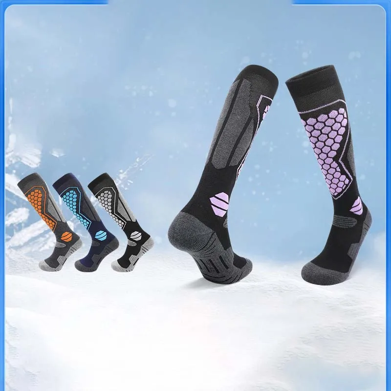 

Мужские термолыжные носки из мериносовой шерсти, зимние длинные теплые спортивные носки на открытом воздухе, катание на лыжах, сноуборде, продуктивные чулки для пешего туризма