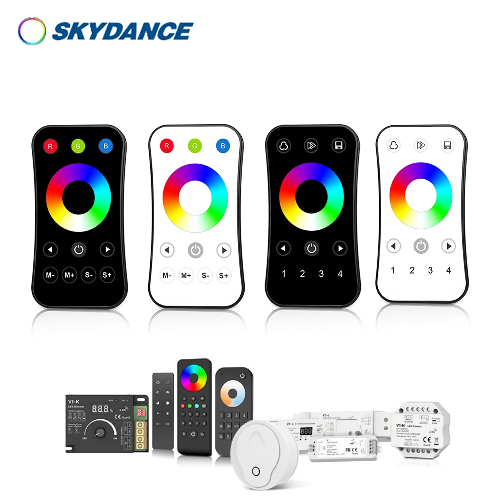 

R15 R16 1/4 Zone RF(2.4GHz) Dimming10key+Touch Remote Switch for RGB LED strip light or Module SKYDANCE Series Controller