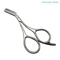Ciseaux à sourcils en acier inoxydable avec peigne pour une mise en forme sans effort, outils de beauté pour le soin des poils du visage, pour usage en salon ou DIY. 3