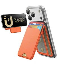 

MagSafe Wallet, 5 Card Holder, Slim Leather Magnetic Wallet for iPhone 17/16/15/14/13/12 Pro Max Plus Air Series, 1 Card Slots &