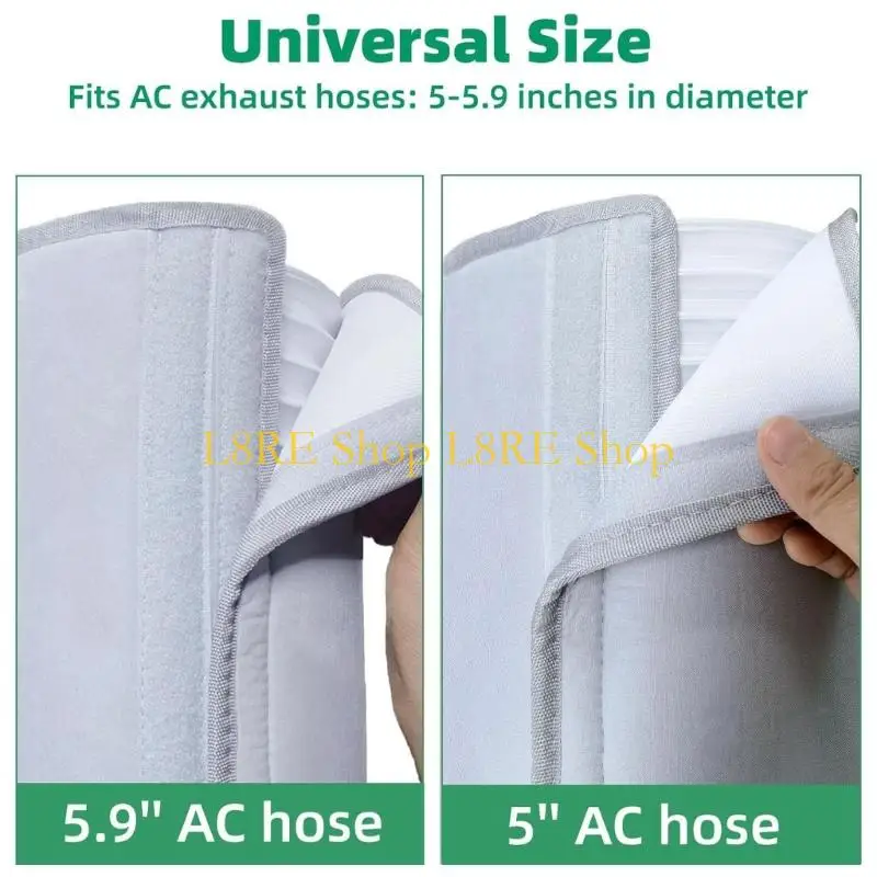 L8RE Air Conditioning Hose Insulation Cover Suitable for Exhaust Ducts Thermal with Adjustable Elastic Straps