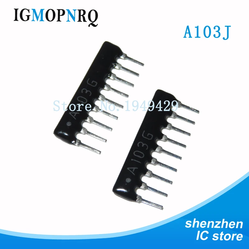 20pcs DIP exclusion 9pin 10K 1K 220 330 ohm 9 pin A103J A103G A102J A102G A221G A221J A331G A331J network resistor set