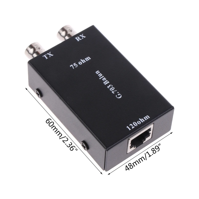 2024 New 2.048Mbps G703 Coaxial BNC to RJ45 Transmitter, E1 Converter, Balance to Unbalance, 75 ohm to 120 ohm impedance