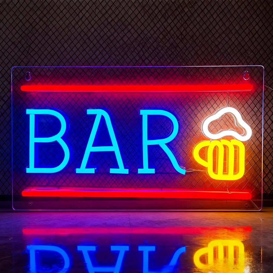 Letrero de neón LED para bar, decoración de tienda de iconos comerciales, alimentado por USB, utilizado para bares de cerveza, clubes, restaurantes, lámparas de pared de arte de cueva de hombre.