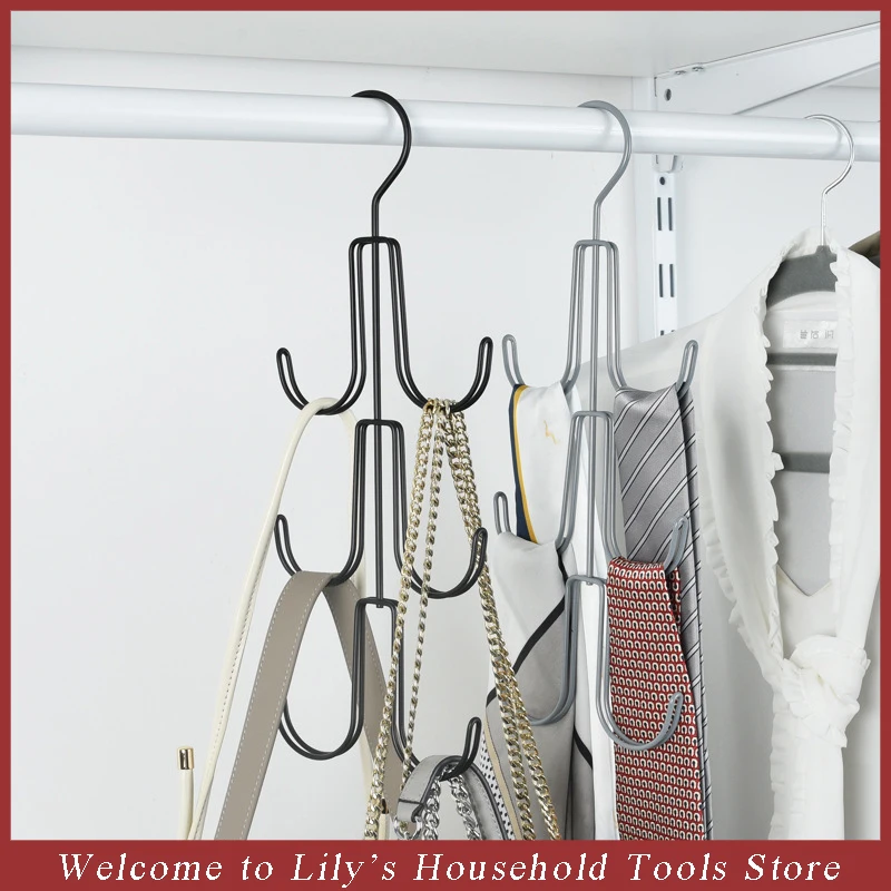 

Органайзер для одежды и аксессуаров: 3-слойная вешалка с 6 крючками для сумок, галстуков, ремней, нижнего белья, для спальни и гардероба