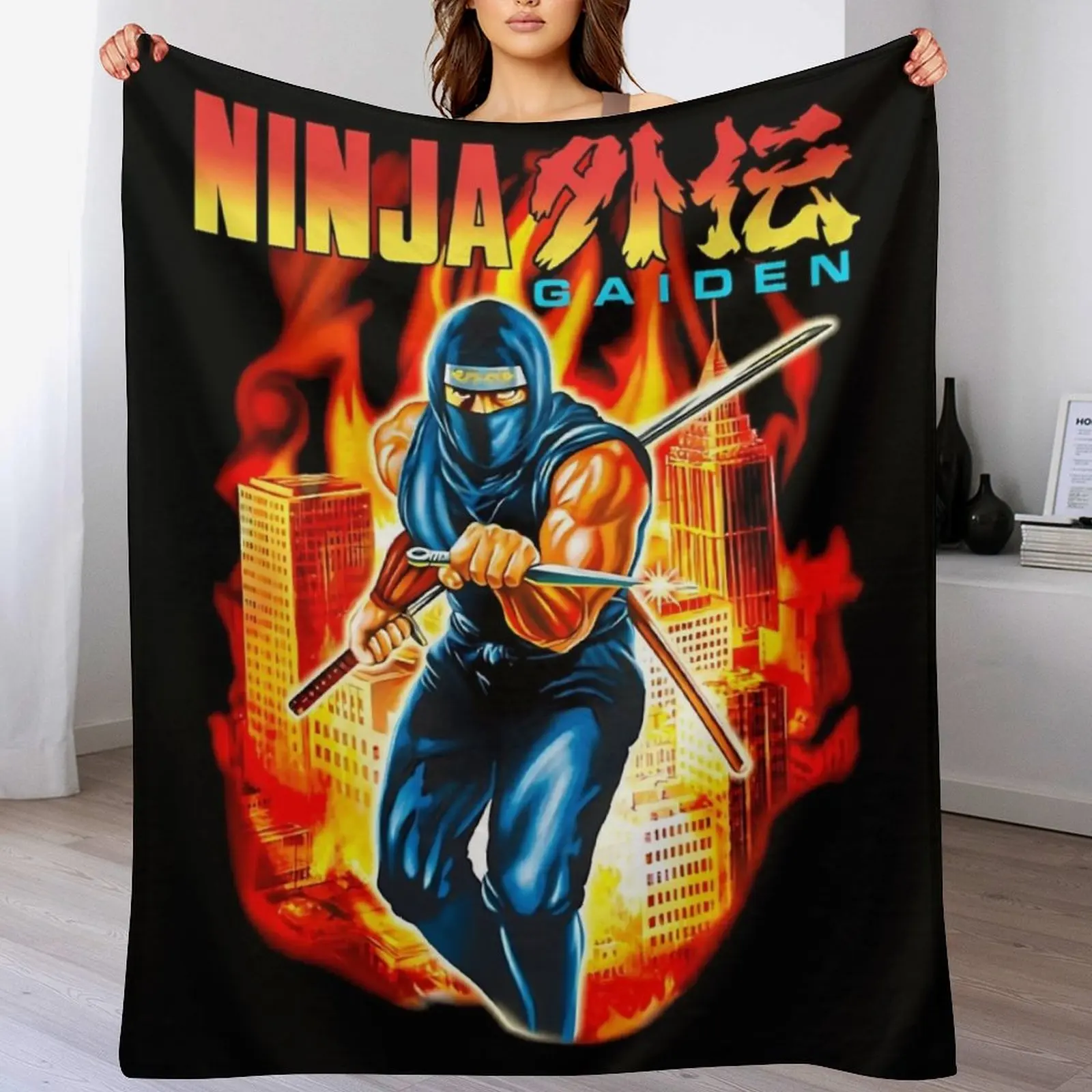 

NINJA GAIDEN BOX ART Throw Blanket Color Fast Cozy Throw Blanket