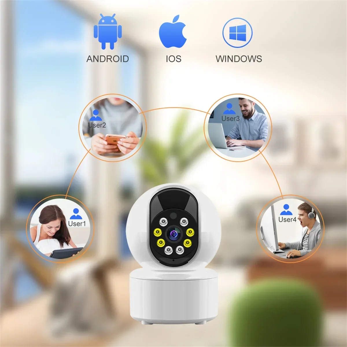 Caméra de sécurité intérieure sans fil avec détection humaine AI, moniteur bébé à objectif HD, caméra de surveillance vidéo CCTV, panoramique et inclinable, maison intelligente, Wi-Fi, 5MP