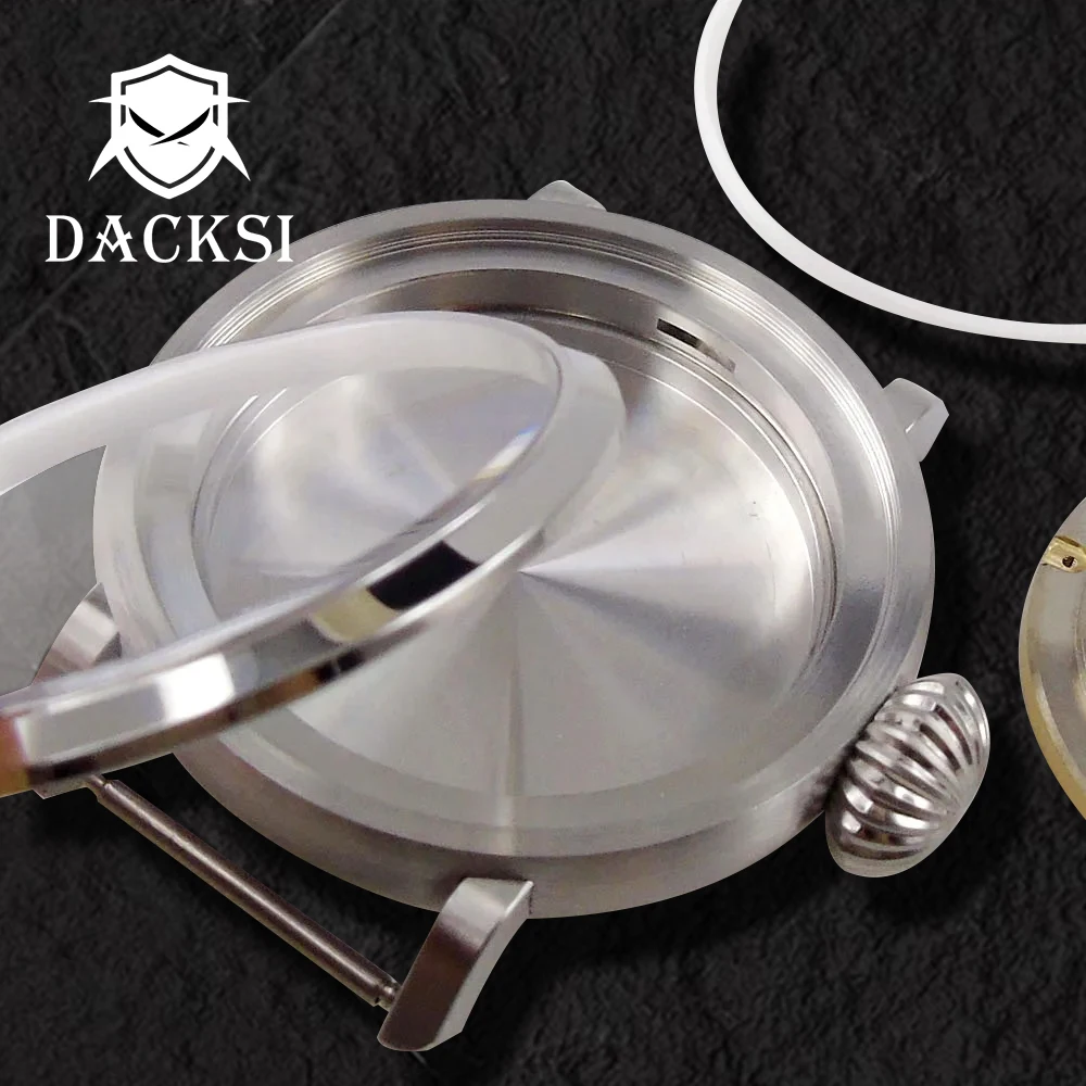 DACKSI 46mm Real Cusn8 Bronze/Stainless Steel Big Watch Case Sapphire Crystal Screw Crown NH34 NH35 NH36 ETA2824 PT5000 Movement