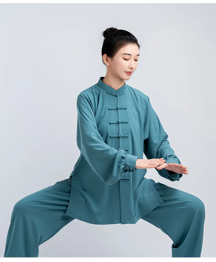 Tai-Chi-Anzug aus Baumwoll-Leinen für Damen und Herren, 5 Farben, Kampfkunst-Kung-Fu-Anzug für Baduanjin-Aufführungen, Frühling/Sommer – Detail 13