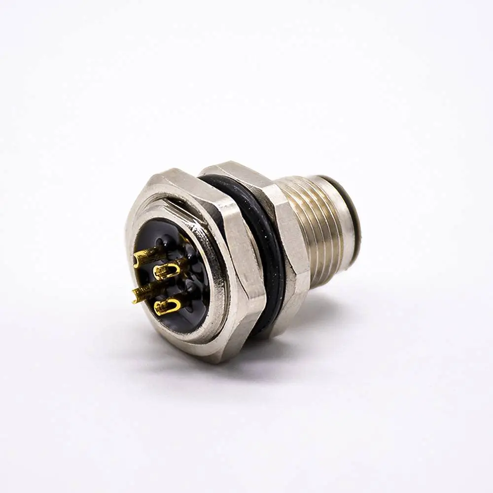 Connecteur M12 4 broches mâle, Code A, cloison blindée, prises de panneau étanches pour câble