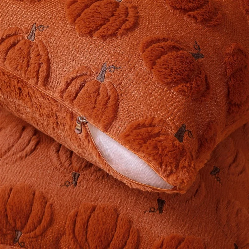 خريف الخريف الحصاد الضخ لأغطية وسائد رمي الزخرفية ، أغطية الوسائد المطرزة ثلاثية الأبعاد لعيد الشكر-AC08 #2