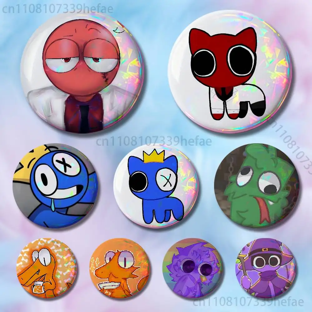 

R-Rainbow F-Friends Insignia Badge Case For Decoration 44mm 32mm 58mm Round Tinplate Pin Brooch Gift