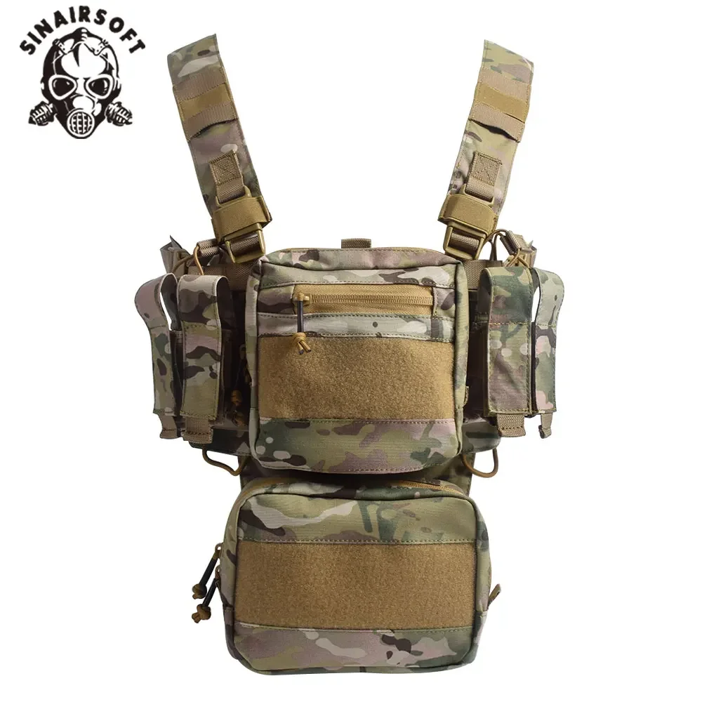 

SINAIRSOFT Tactical D3 Tactical Chest Rig Vest CRM H Harness M4 5.56 Magazine Insert Flatback Integratable Hunting Accessories