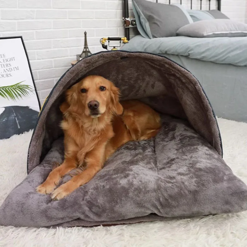 Foldable Bed Pet Dog House Winter  Sleep Kennel Removable Warm Nest Enclosed Tents Cave Sofa Camas De Perros Home Furniture