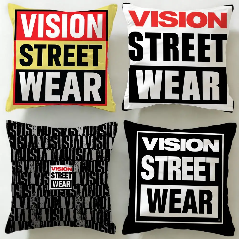 Classic Skate Brand Vision Street Wear Kissenbezug, weicher und leicht zu waschender Kissenbezug – vielseitig einsetzbar für Couch, Bett, Reisen und Büro