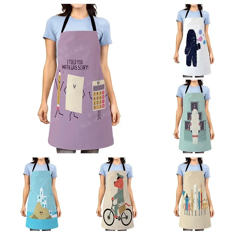 Grembiule da cucina per donna estetico bambini originali bambini impermeabile ragazza principessa cameriere grembiule da lavoro a prova di olio cartone animato kawaii carino