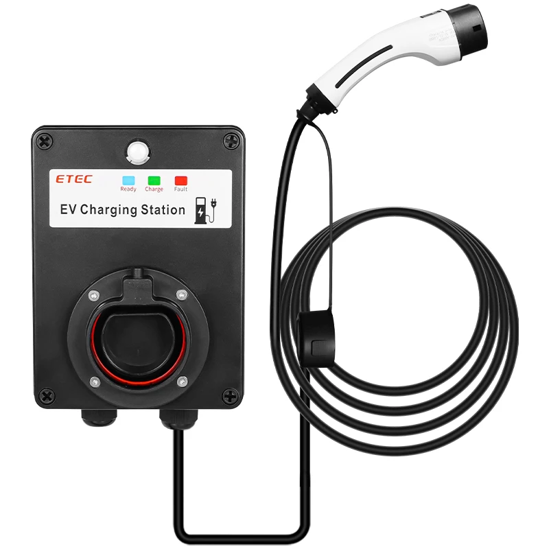 EV  EKEC4-C/S Electric Car Charger Station 3 Phase 32A 7.3KW/22kw Low price  Wallbox Charging with RCMU Type 2 Outlet