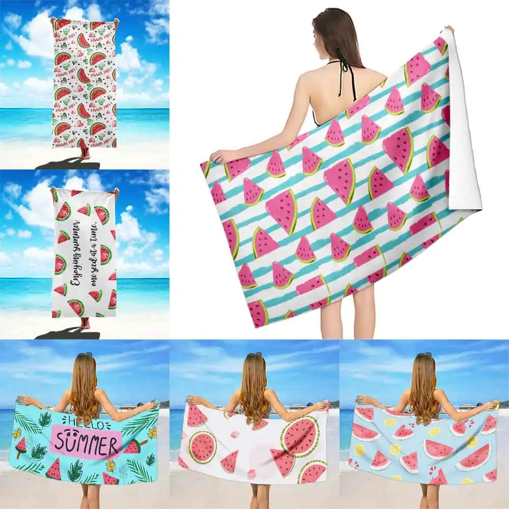 

Summer Watermelon Beach Towel Microfiber Sand Free Quick Dry Soft Sandproof Pool Towels Gift for Women Travel Gym Shower Camping