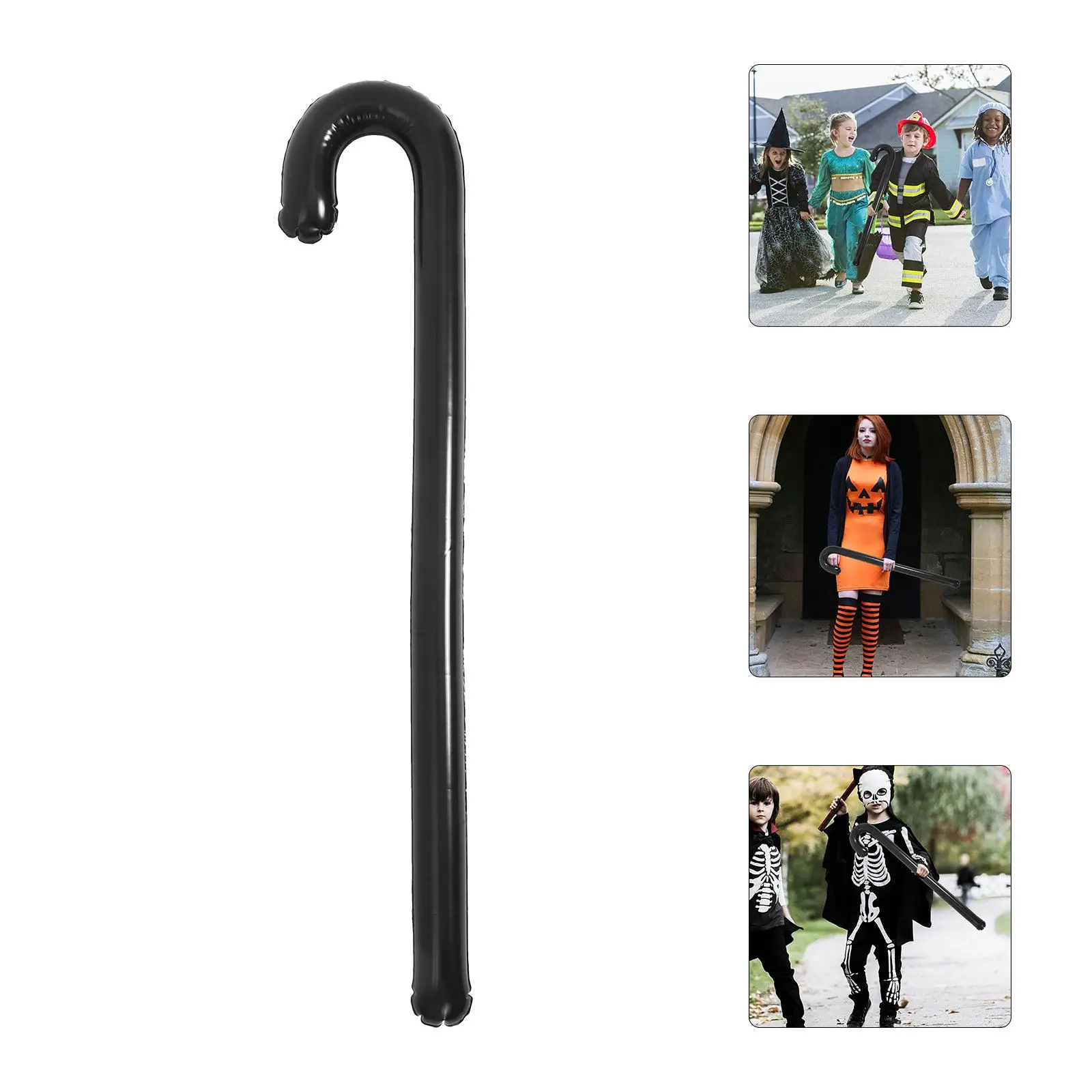 Inflatable Crutch Prop Lightweight Portable Halloween Party Performance Pool Birthday Decoration Creative Walking Stick Balloon