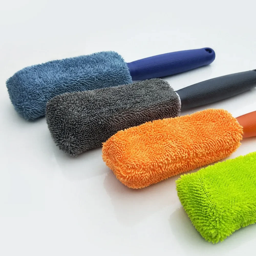 Fiber Long Handle Tire Brush Beauty Car Wash Supplies, Waxing Sponge,  Black Wax Smear Card Clean Tire Brush Hub Brush