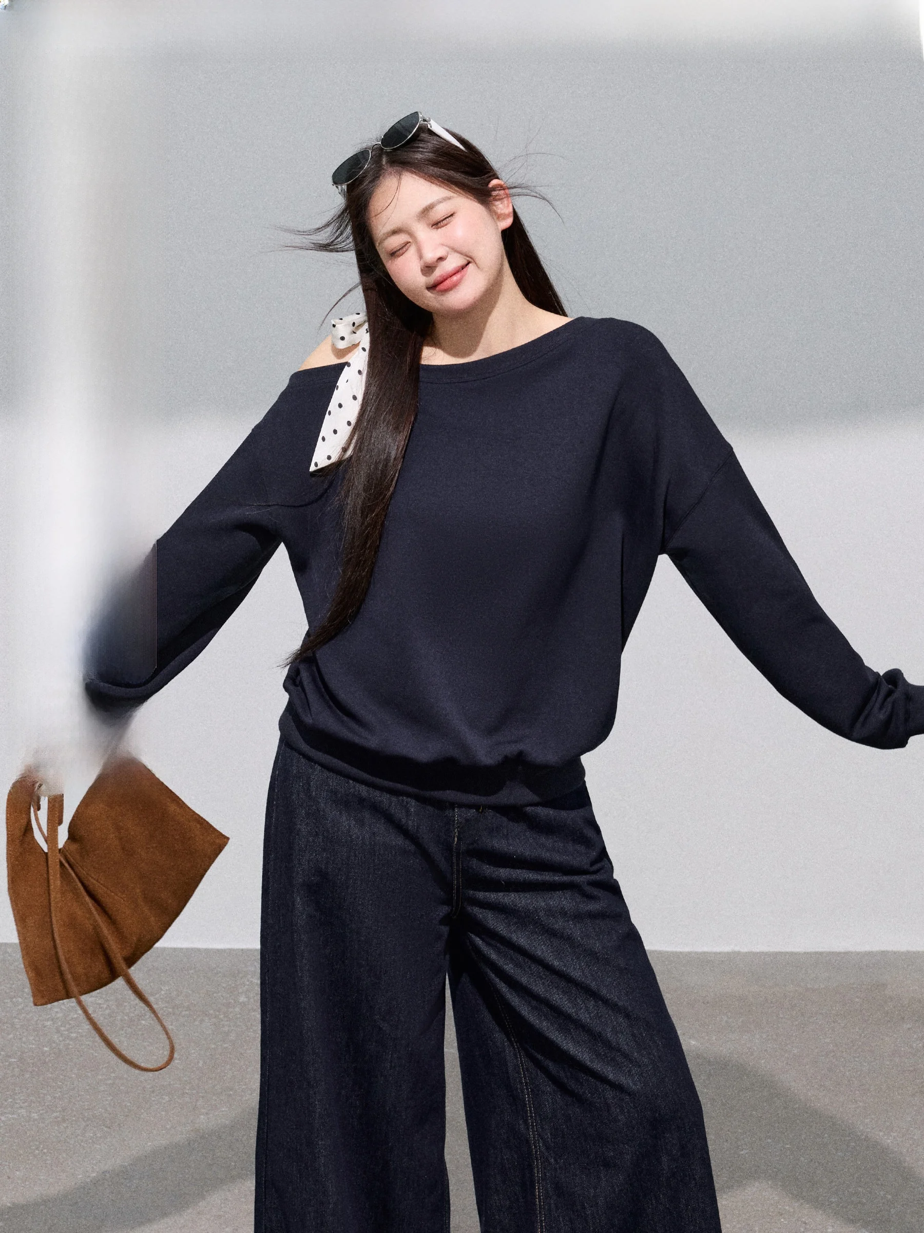 

Jiulu Studio, большие размеры, асимметричная толстовка с капюшоном и джинсами с волнистым принтом в горошек, повседневная одежда, удобный свободный крой, осень-зима...