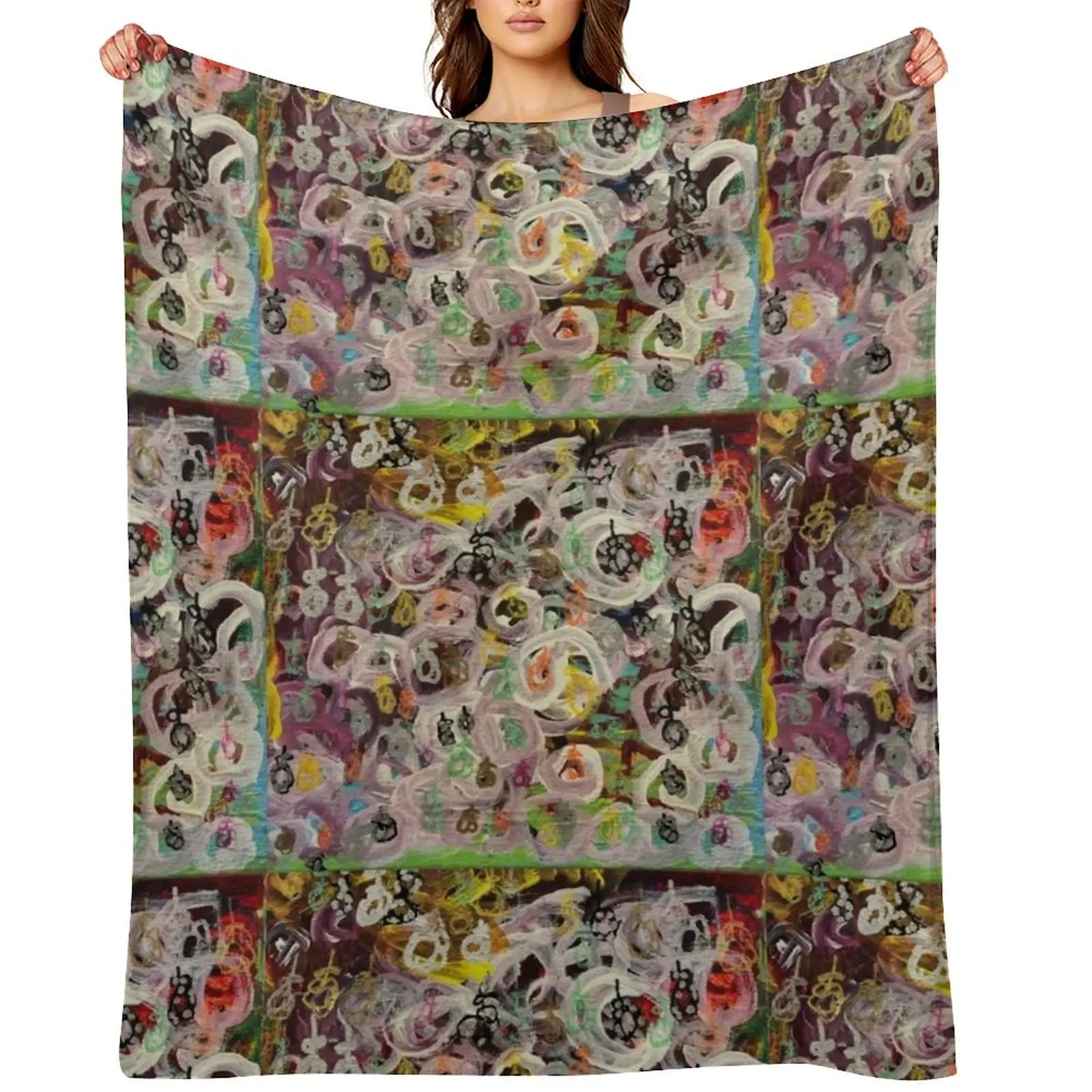 

Collaboration by Emily M. and Linda M. Throw Blanket warm winter Decorative Throw Soft Beds manga Blankets