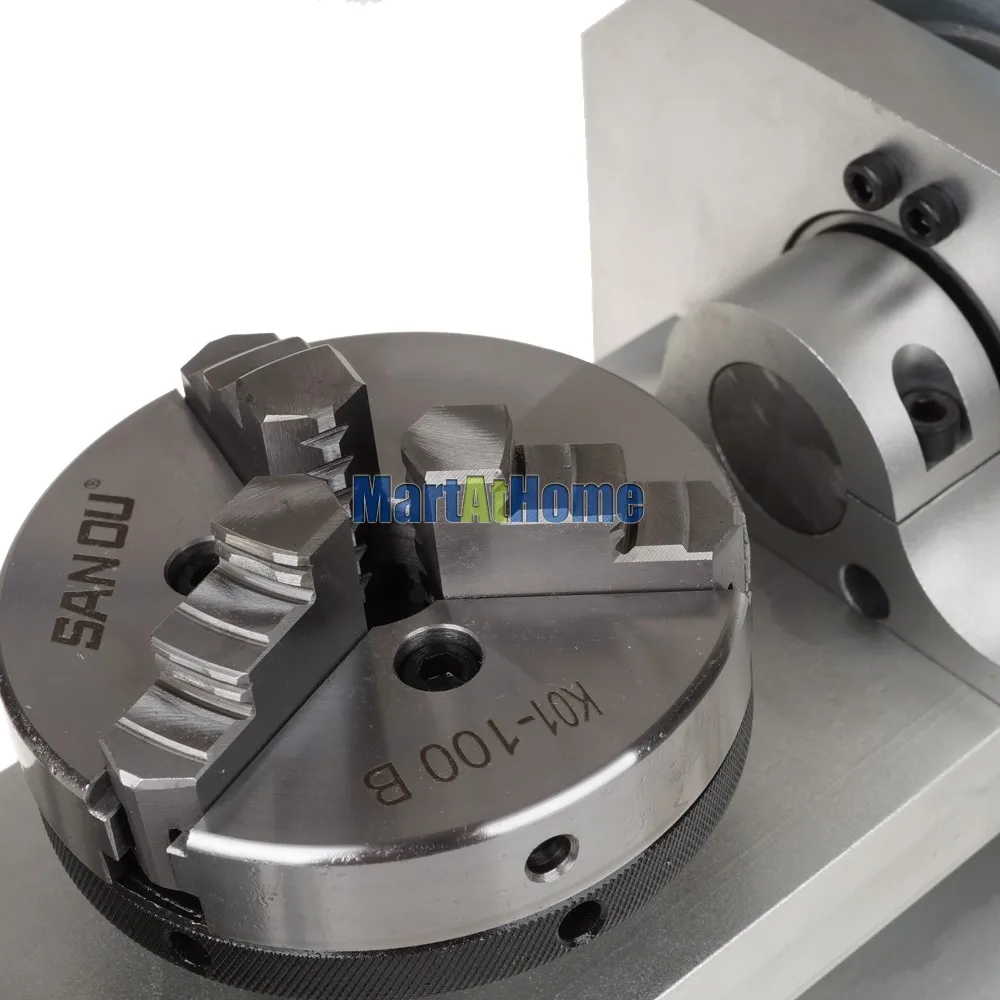 CRA839 CNC Router Machine Rotary Table 4th & 5th Rotational Axis with Chuck & 57 2-Phase 250 oz-in Stepper Motor