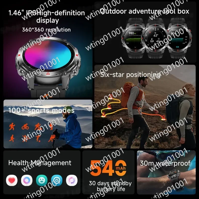 for GPS Smart Watch Outdoor Sports Compass Altitude Barometer 30M Waterproof Fitness Tracker Hiking Running Activity Monitor