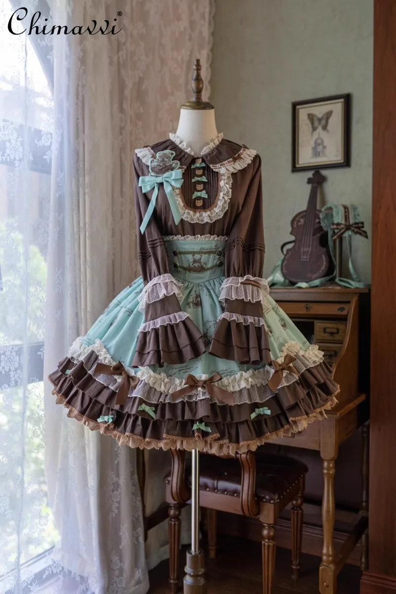 

Sweet Girl Lolita Suit 2025 Spring/Summer New Cute Cartoon Printed Sk/jsk/op Dress and Long Sleeve Shirt Kawaii Lo Outfits