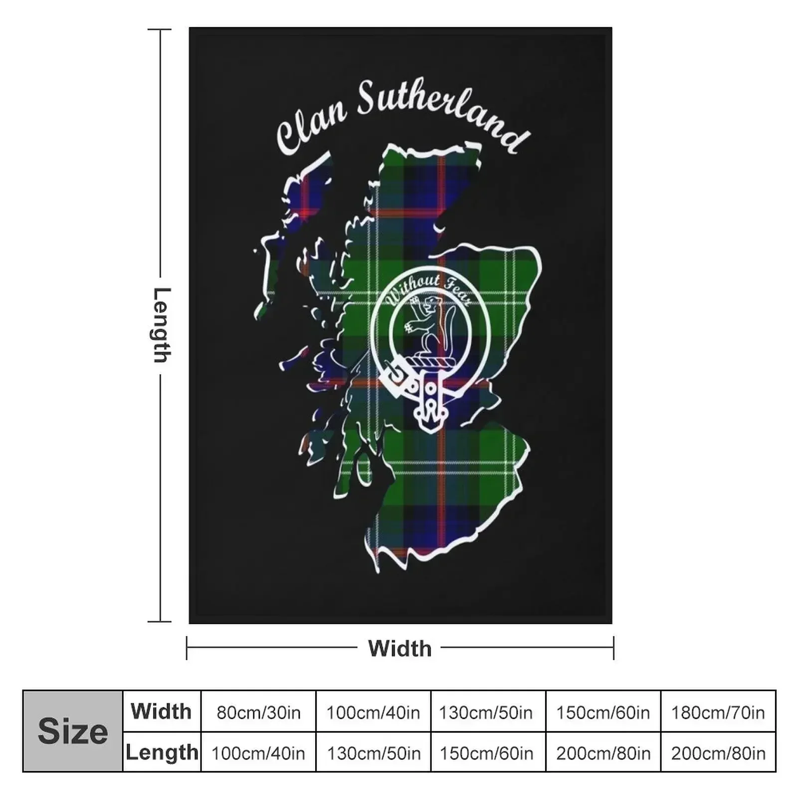 Clan Sutherland Scotland Map Crest Throw Blanket Softest Sofas Decorative Throw Blankets