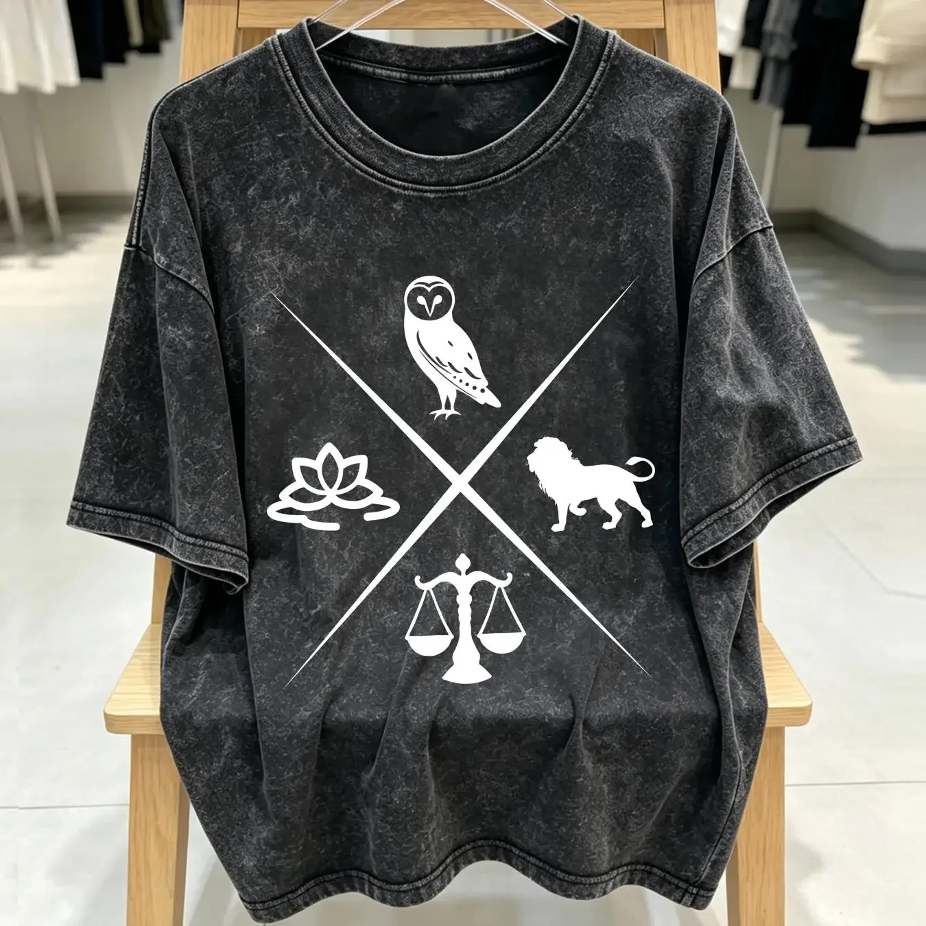 washed T Shirt Stoic Four Cardinal Virtues of Stoicism Minimalist Philosophy 100 Cotton Aurelius Seneca Epictetus vintage