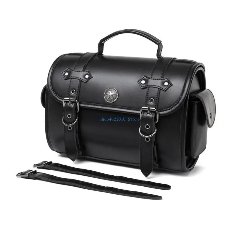 

T3LF High Capacity Unique Punk Motorcycle Leather Tool Bag Saddlebag for Bikers & Adventurers Long Distance Riding Essential