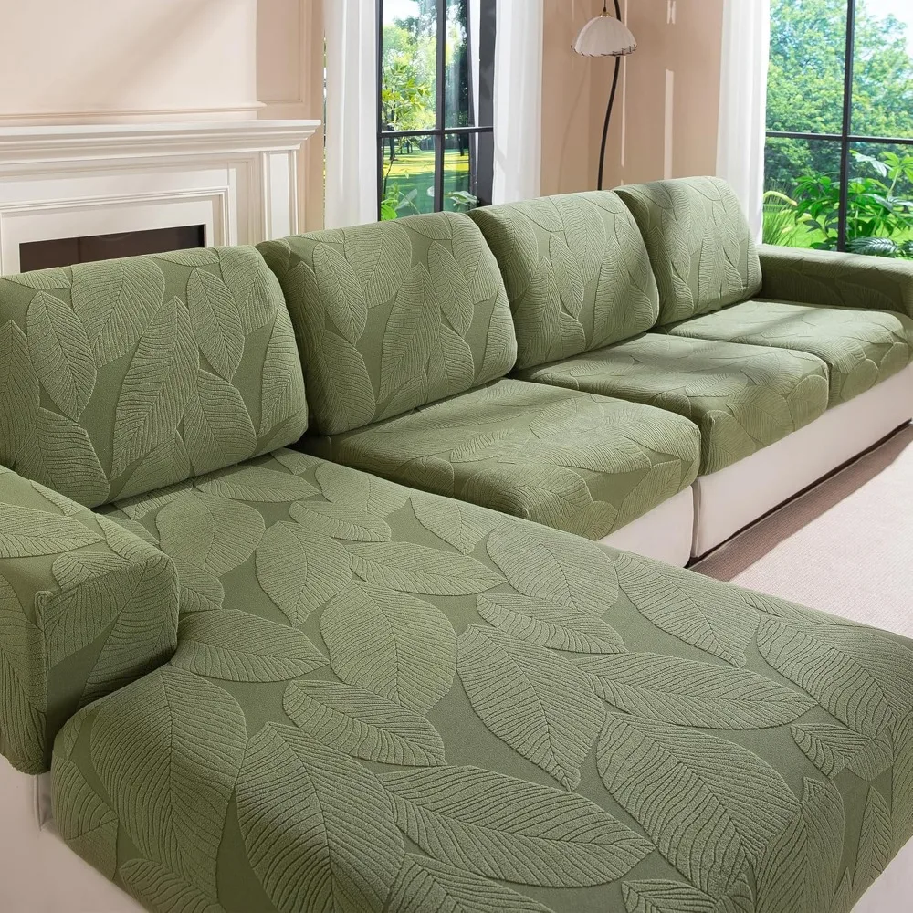 

Washable Stretch Sofa Covers for L-Shape Sectional Couches, Soft Cushion Slipcovers for Anti-Slip Furniture Protection and Decor