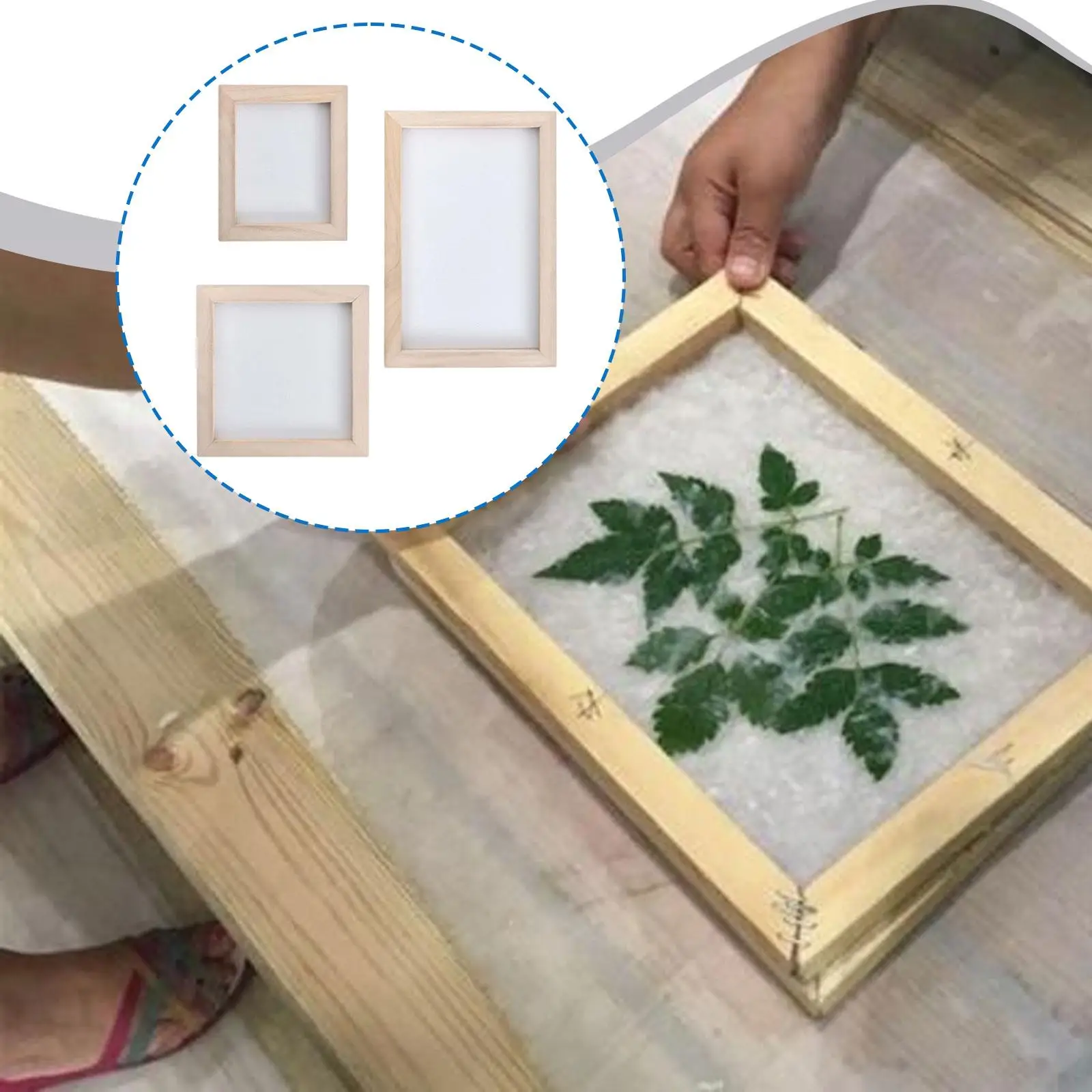 

3 Pieces Paper Making Wooden Frame Paper Making Frames for DIY Paper Crafting Stationery, Labels