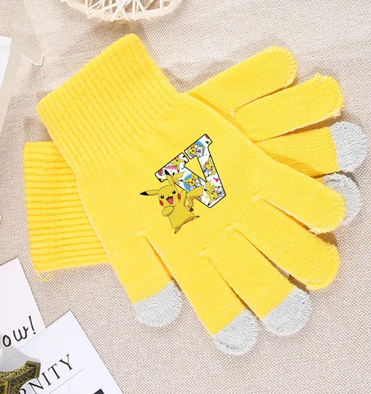 قفازات البوكيمون الشتوية الكرتونية الشكل الدافئة الناعمة أزياء لطيف الحرارية فنجر قفاز السفر ركوب المشي لمسافات طويلة الأصدقاء هدية عيد ميلاد