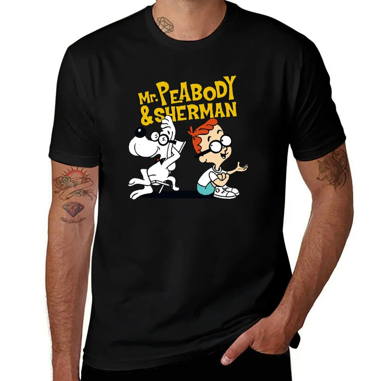 

Mr Peabody and Sherman T-Shirt quick-drying sports fans blacks black t-shirts for men