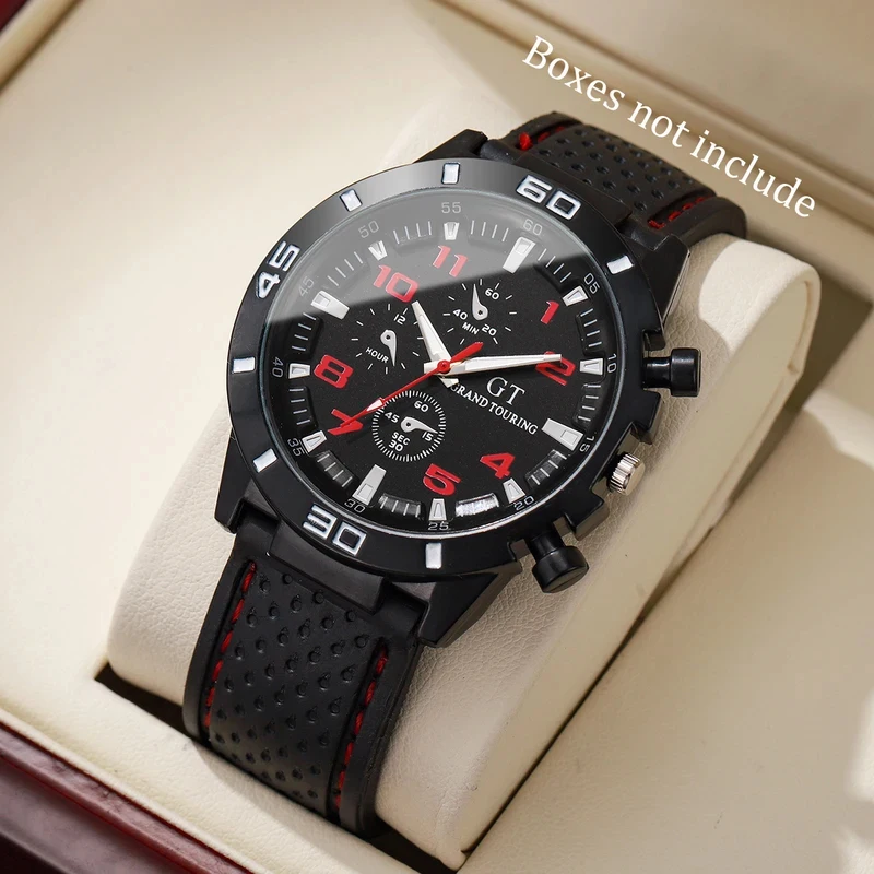 

Summer Casual Men's Sports Watches Casual Silicone Strap Men's Quartz Watch Clock Student Watch Holiday Gifts 2026 (Without Box)