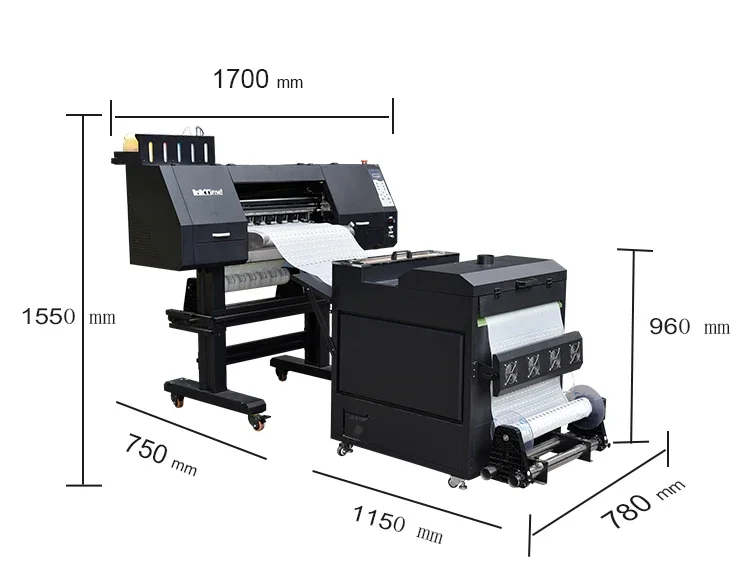 Inktime Dtf printing machine double head xp600 4720 i3200 heat transfer roll digital 60 cm A3 textile dtf printer with ink film