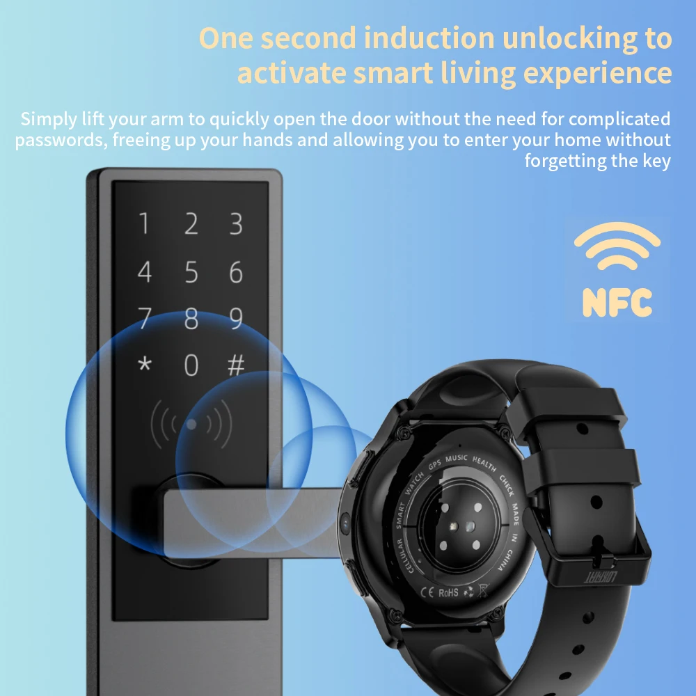 Orologio intelligente Android 4G 5G con scheda SIM APPLLP 2 GPS NFC Orologi intelligenti con schermo AMOLED da 1,43 pollici