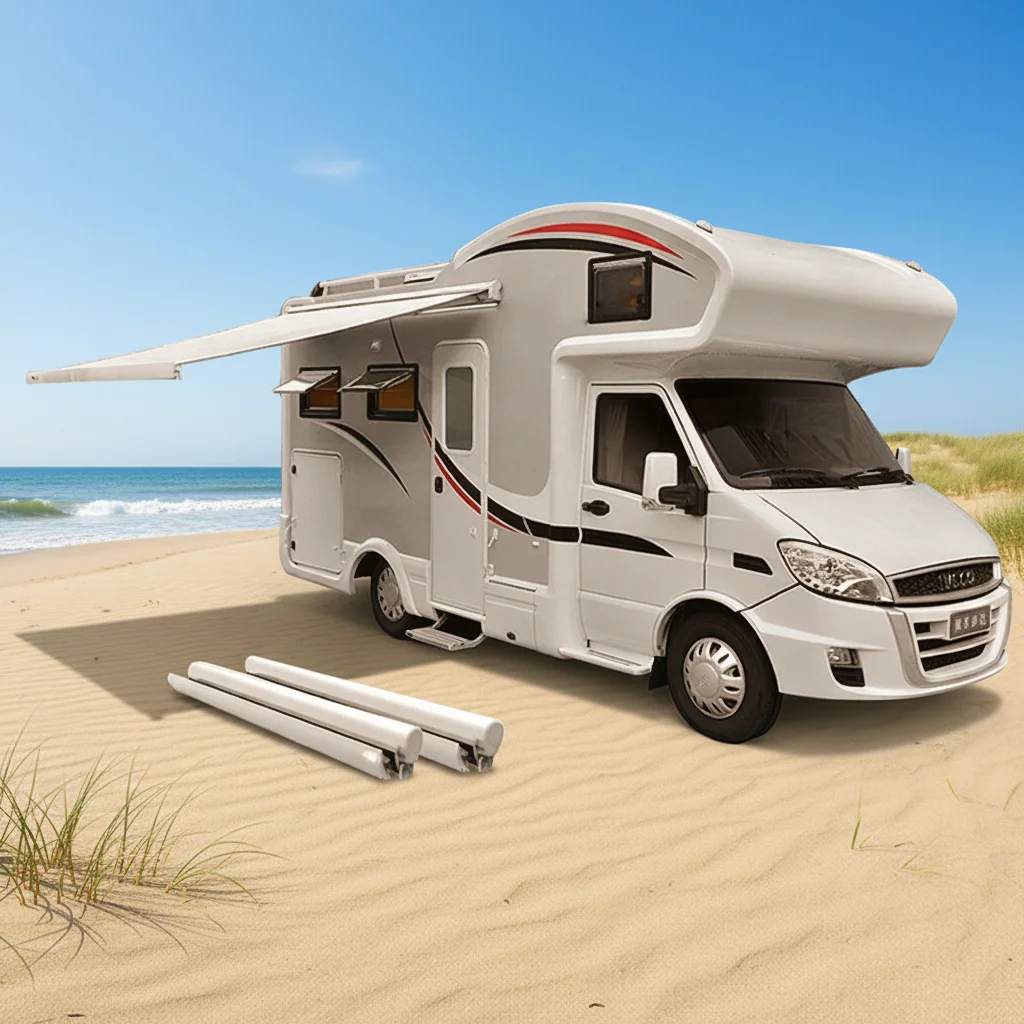 

Electric RV Side Awning Caravan Camper Van Awning Smart Control Panel Trailer RV Awning